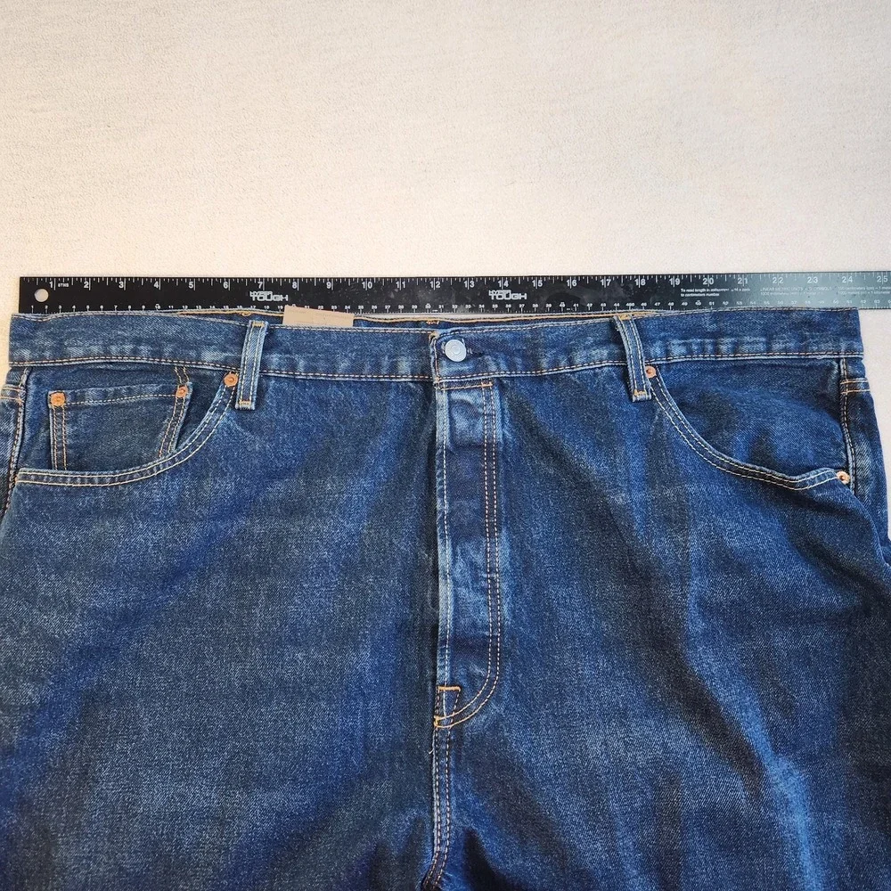 LEVIS 501 Button Fly Jeans Men's 48x30 Blue Original Fit Straight Leg Cotton NEW